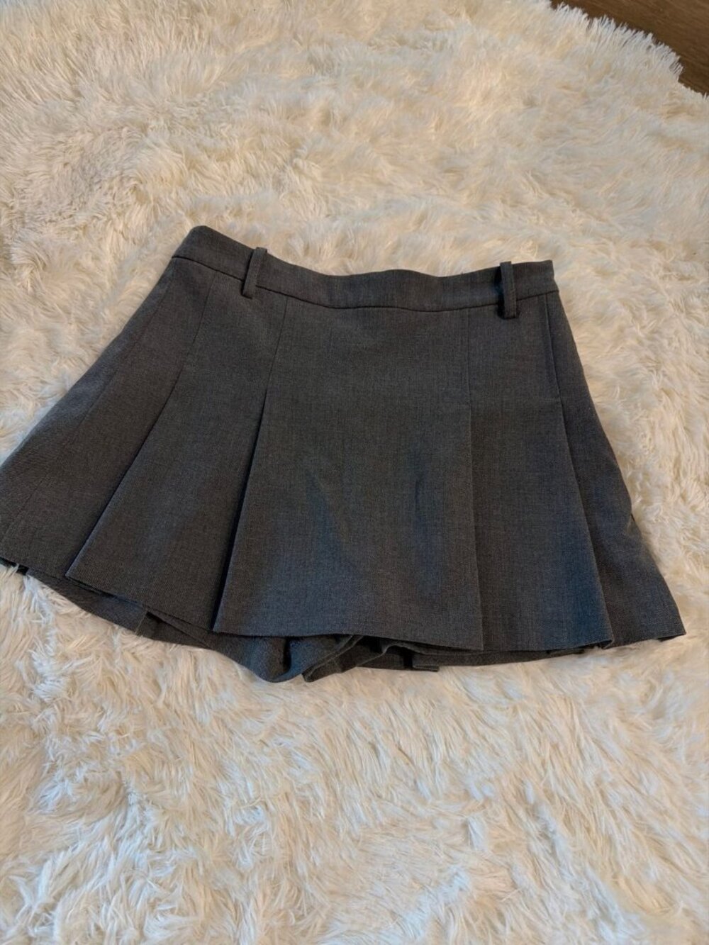 Zara Gray Pleated Mini Skort - XS